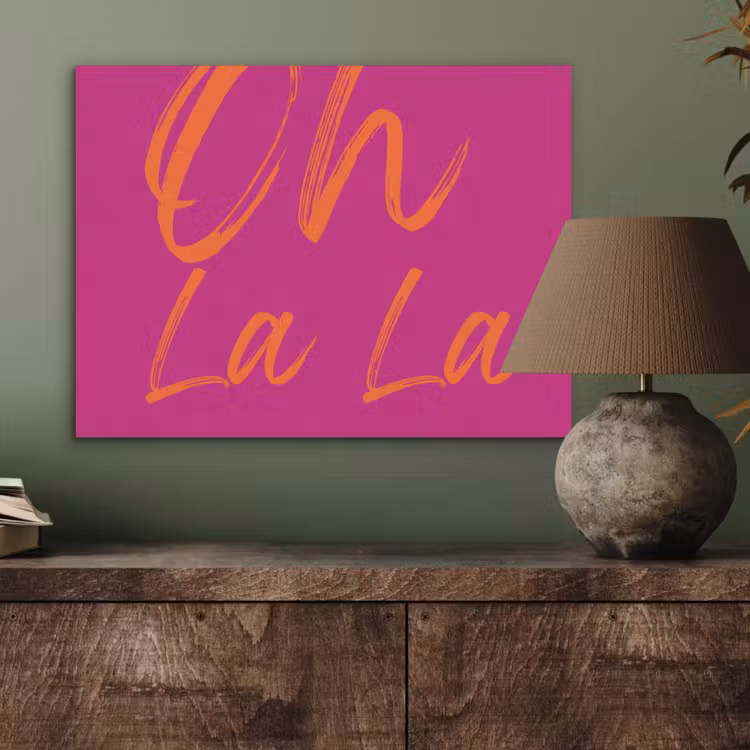 Oh la la - Oranje - Roze PET vilt klein -sfeer2