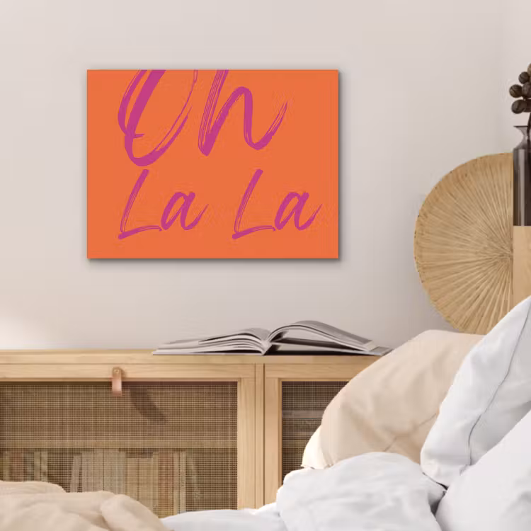 Oh la la - Oranje - Roze - Grafisch PET vilt klein -sfeer3