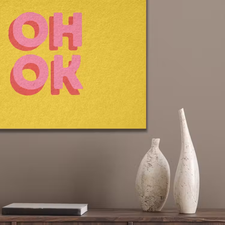 Oh ok - 3D - Geel - Roze PET vilt klein -sfeer6_closeup