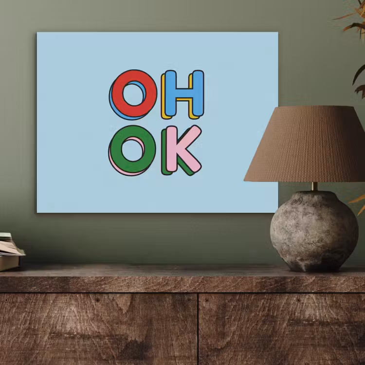 Oh ok - Blauw - Kleurrijk PET vilt klein -sfeer2