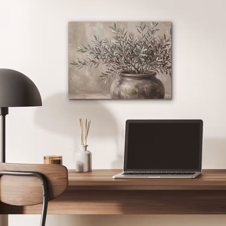 Olijfplant - Aardenpot - Abstract - Beige PET vilt klein -sfeer5