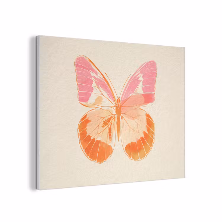 Oranje - Vlinder - Minimalistisch PET vilt klein -3d
