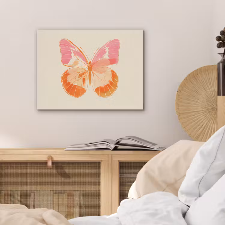 Oranje - Vlinder - Minimalistisch PET vilt klein -sfeer3