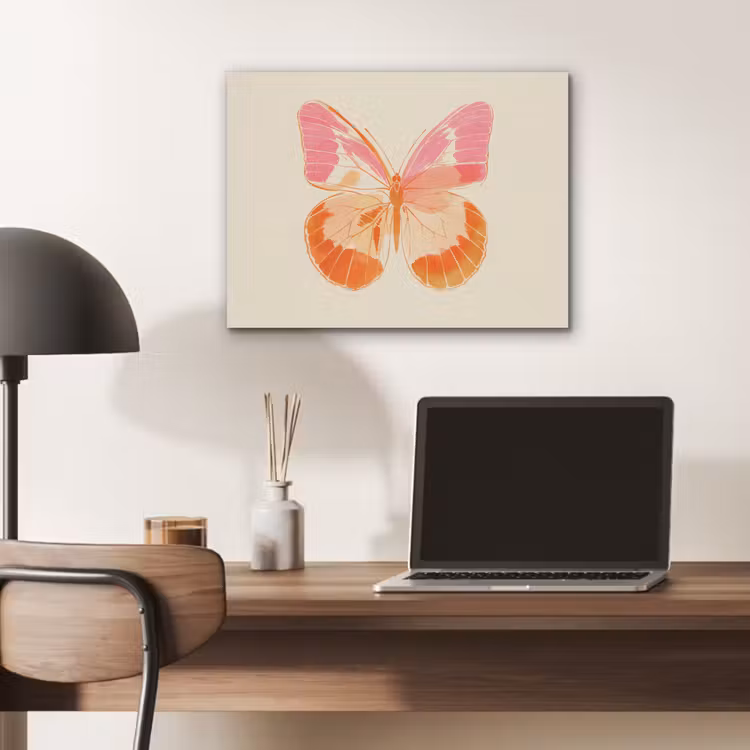 Oranje - Vlinder - Minimalistisch PET vilt klein -sfeer5