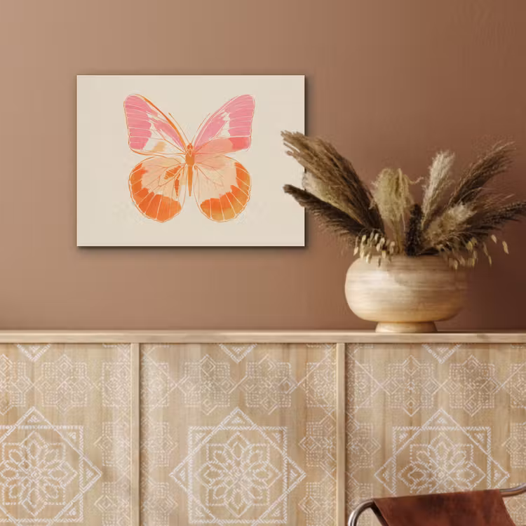 Oranje - Vlinder - Minimalistisch PET vilt klein -sfeer4
