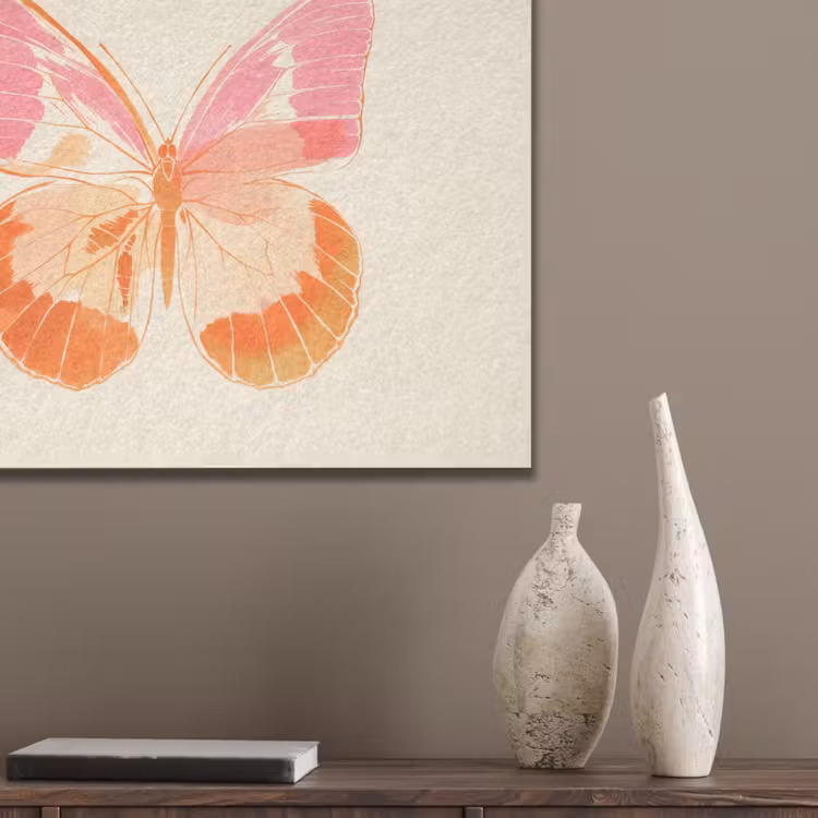 Oranje - Vlinder - Minimalistisch PET vilt klein -sfeer6_closeup