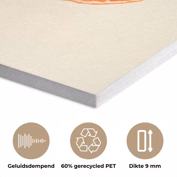 Oranje - Vlinder - Minimalistisch PET vilt klein -closeup_NL