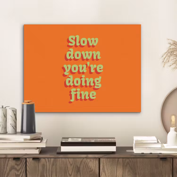 Oranje - Slow down you're doing fine - Retro PET vilt klein -sfeer1