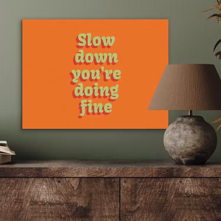 Oranje - Slow down you're doing fine - Retro PET vilt klein -sfeer2