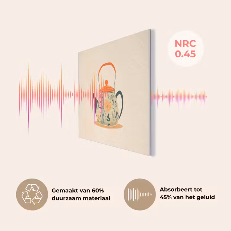 Oranje - Theepot - Bloemen - Bladeren PET vilt klein -USP_NL