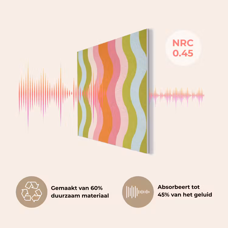 Banen - Golven - Kleurrijk - Verticaal PET vilt klein -USP_NL