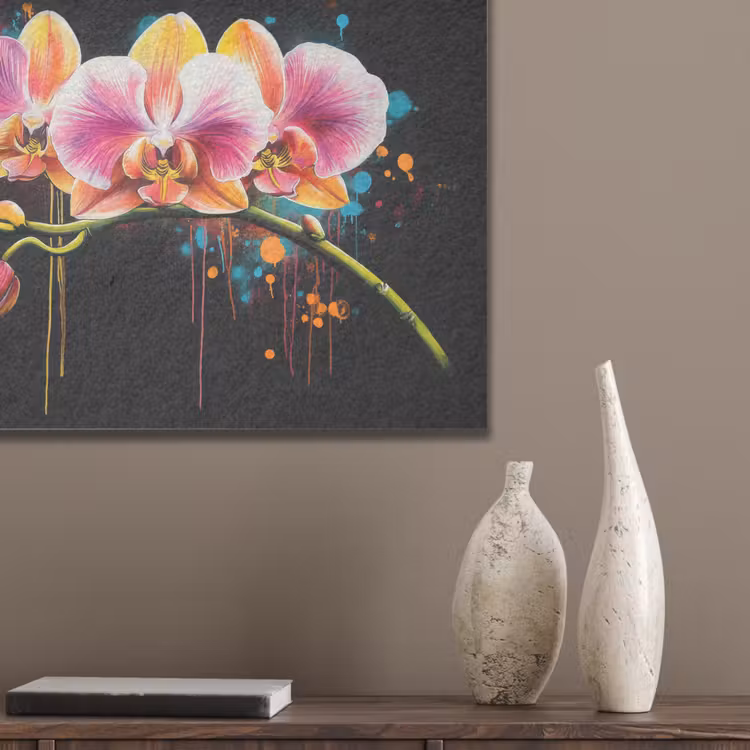 Orchidee - Graffiti - Kleurrijk - Bloemen - Abstract PET vilt klein -sfeer6_closeup