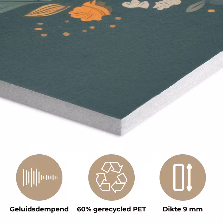 Sierlijk - Vlinder - Groen - Bladeren PET vilt klein -closeup_NL