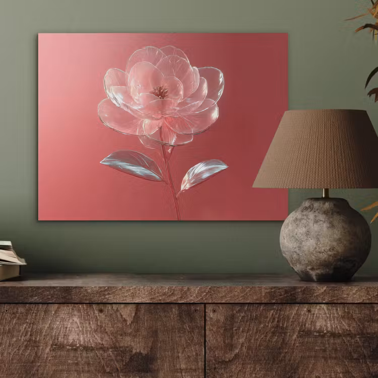 Sierlijk - Bloem - Roze - Glazen PET vilt klein -sfeer2