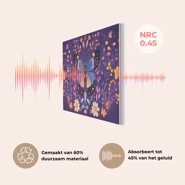 Sierlijk - Bloemen - Vlinder - Paars PET vilt klein -USP_NL
