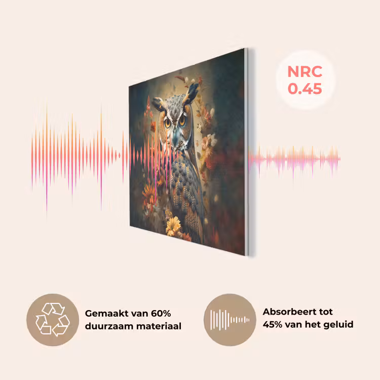 Uil - Vogel - Bloemen - Planten - Botanisch PET vilt klein -USP_NL