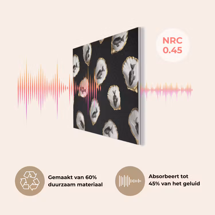 Oesters - Zwart - Vissen - Goud PET vilt klein -USP_NL