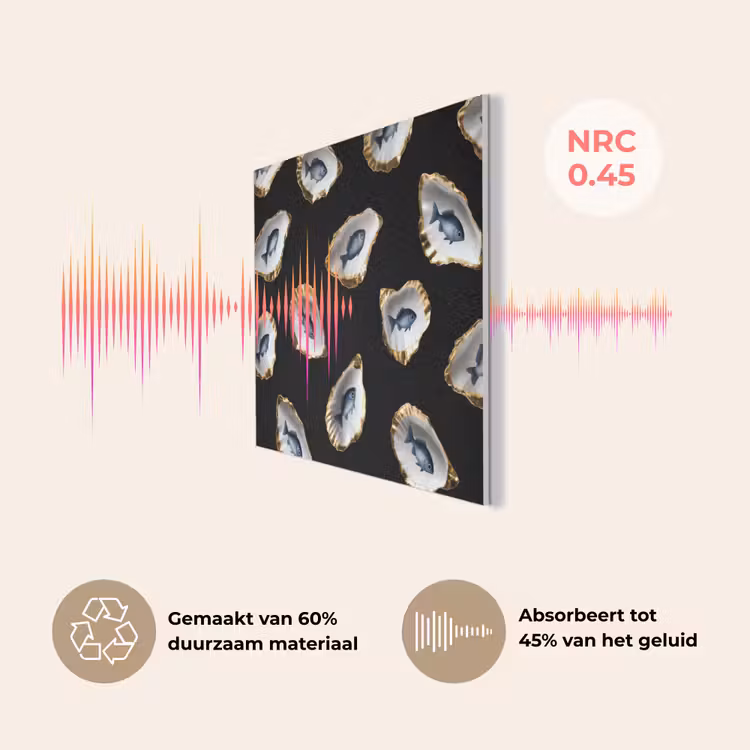 Oesters - Vissen - Blauw - Goud PET vilt klein -USP_NL