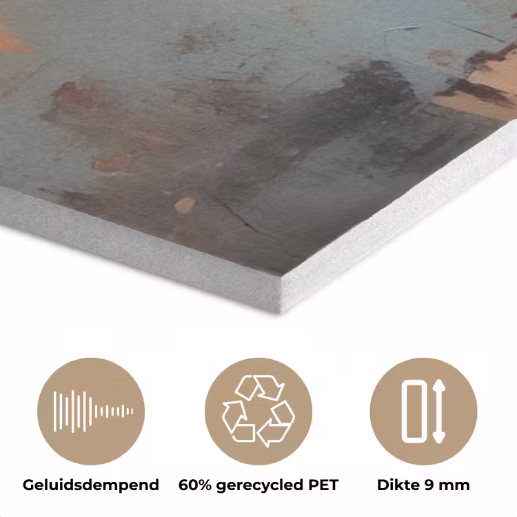 Geschilderd - Abstract - Uil - Bruin PET vilt klein -closeup_NL