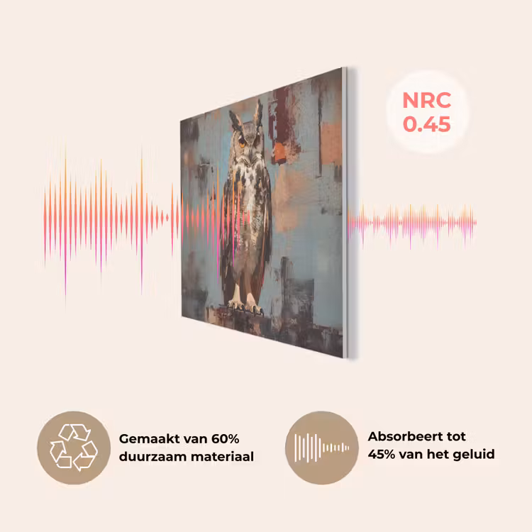 Geschilderd - Abstract - Uil - Bruin PET vilt klein -USP_NL