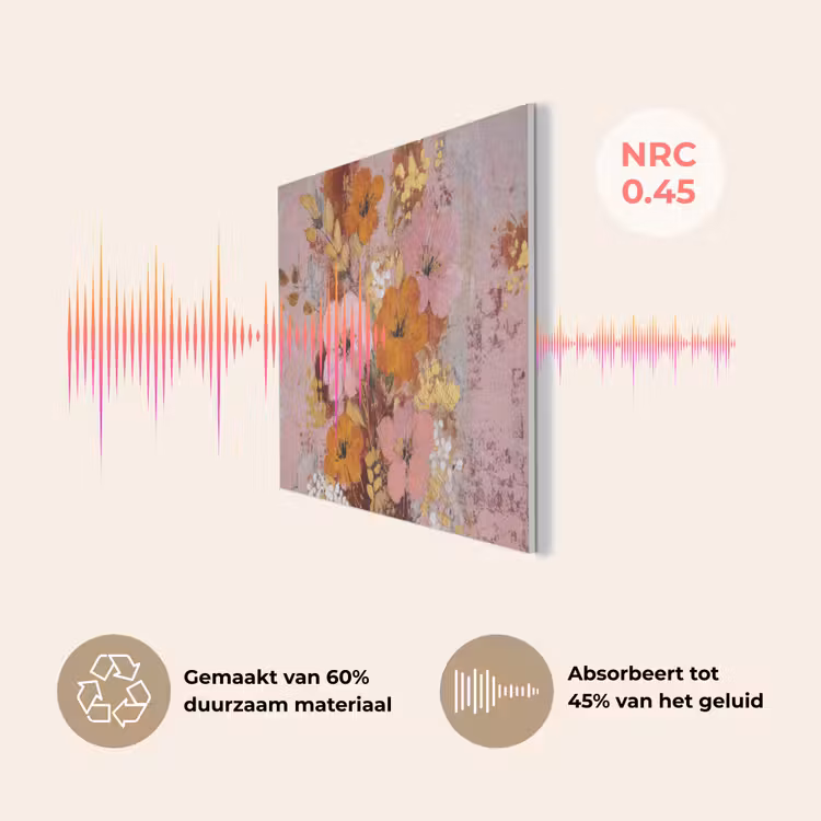 Schilderij - Bloemen - Rustiek - Roze PET vilt klein -USP_NL