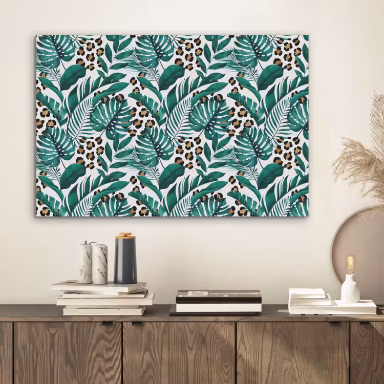 Palmblad - Panterprint - Tropical PET vilt middel -sfeer1