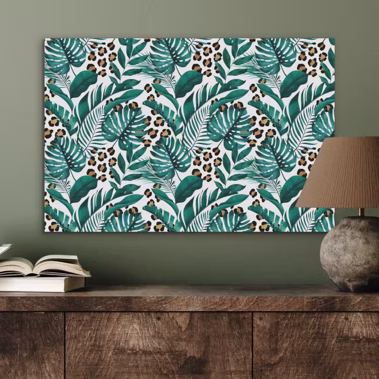 Palmblad - Panterprint - Tropical PET vilt middel -sfeer2