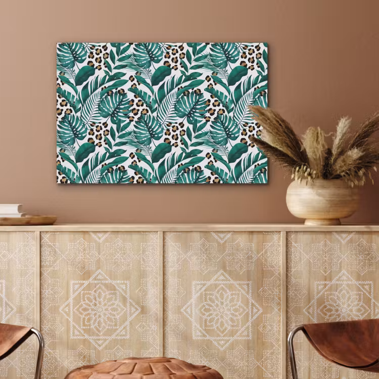 Palmblad - Panterprint - Tropical PET vilt middel -sfeer4