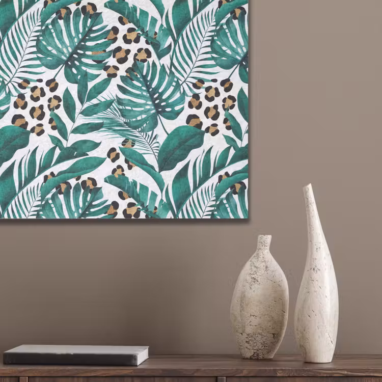 Palmblad - Panterprint - Tropical PET vilt middel -sfeer6_closeup