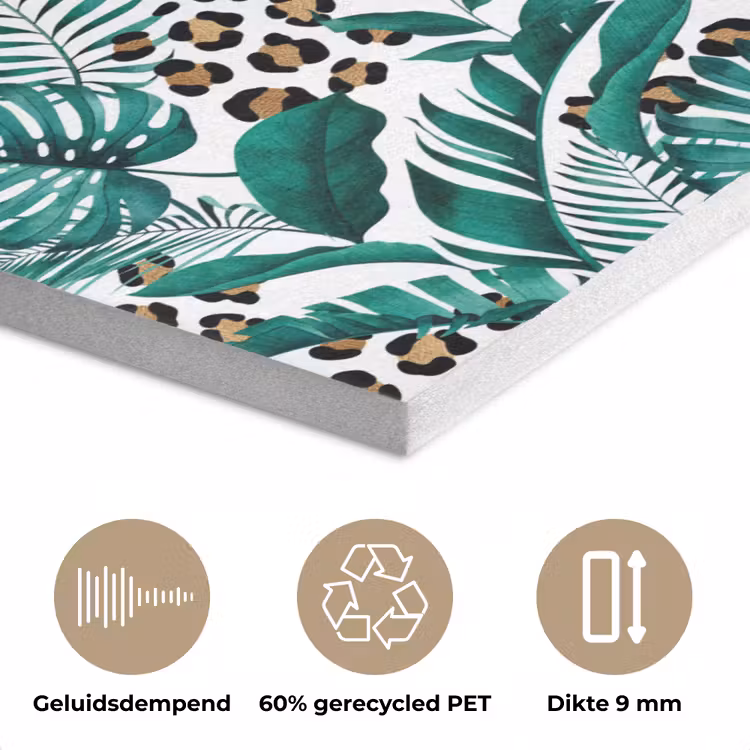 Palmblad - Panterprint - Tropical PET vilt middel -closeup_NL