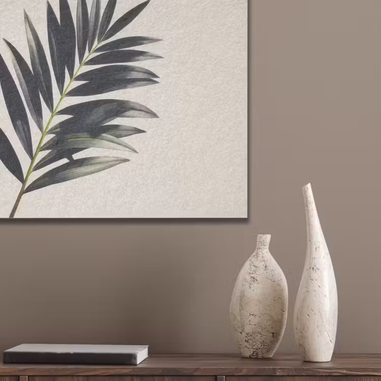 Palmblad - Subtiel - Groen - beige PET vilt klein -sfeer6_closeup