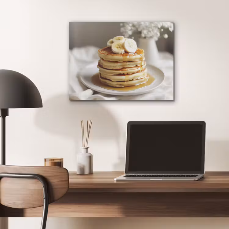 Pannenkoeken - Banaan - Siroop - Wit - Beige PET vilt klein -sfeer5
