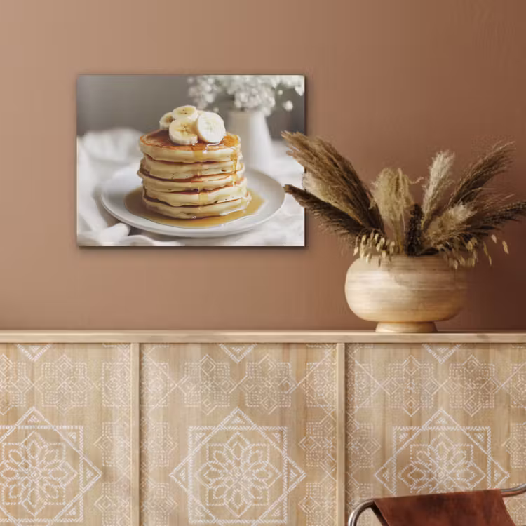 Pannenkoeken - Banaan - Siroop - Wit - Beige PET vilt klein -sfeer4