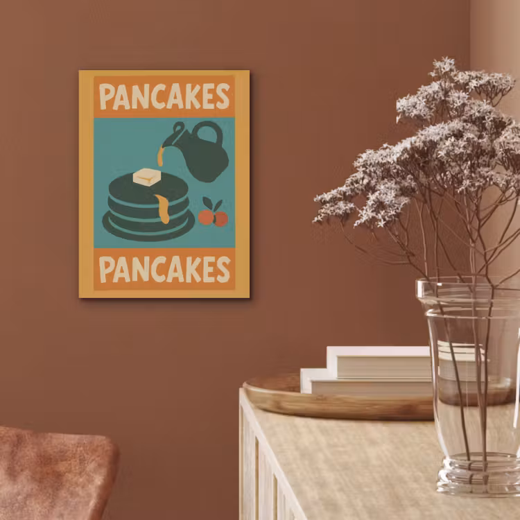 Pannenkoeken - Siroop - Illustratie - Oranje PET vilt klein -sfeer4
