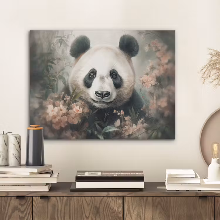 Panda - Dieren - Bloemen - Planten PET vilt klein -sfeer1