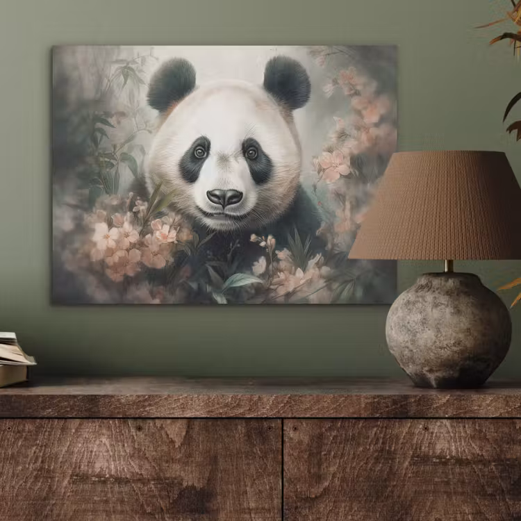 Panda - Dieren - Bloemen - Planten PET vilt klein -sfeer2