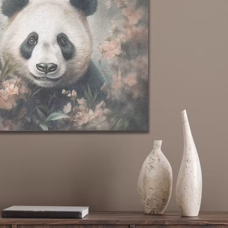 Panda - Dieren - Bloemen - Planten PET vilt klein -sfeer6_closeup