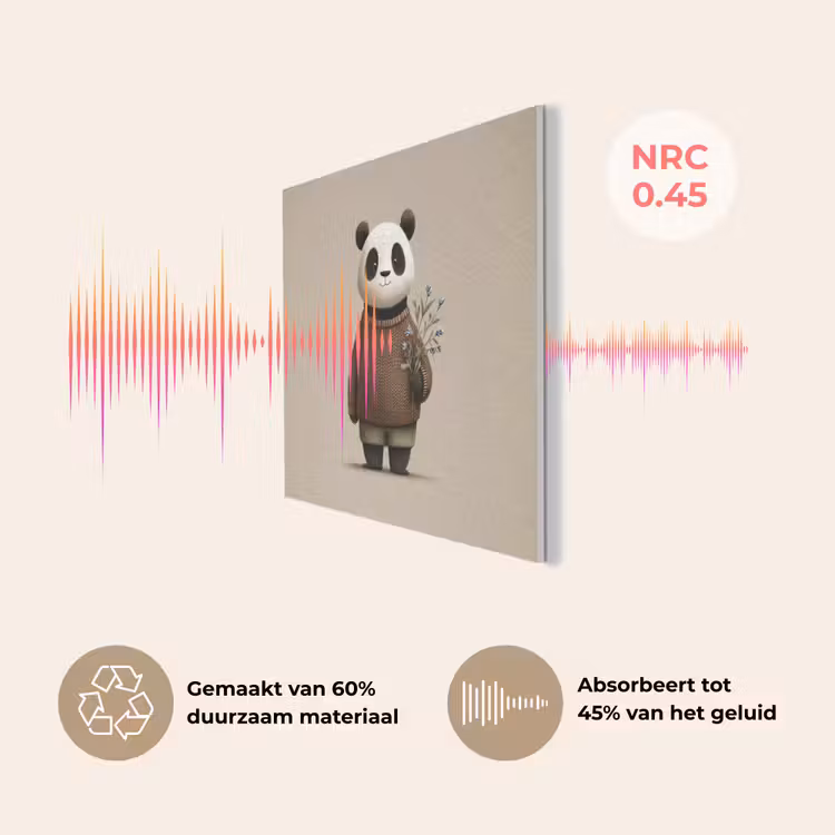 Panda - Blauwe bloemen - Zachtheid PET vilt klein -USP_NL