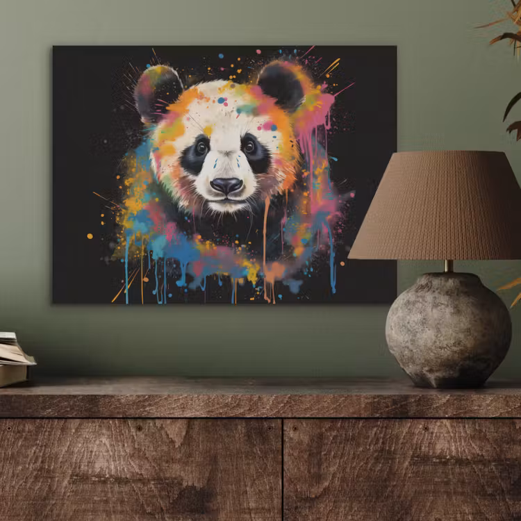 Panda - Graffiti - Dieren - Zwart - Kleuren PET vilt klein -sfeer2
