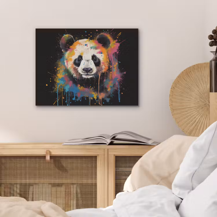 Panda - Graffiti - Dieren - Zwart - Kleuren PET vilt klein -sfeer3
