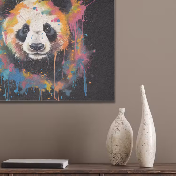 Panda - Graffiti - Dieren - Zwart - Kleuren PET vilt klein -sfeer6_closeup