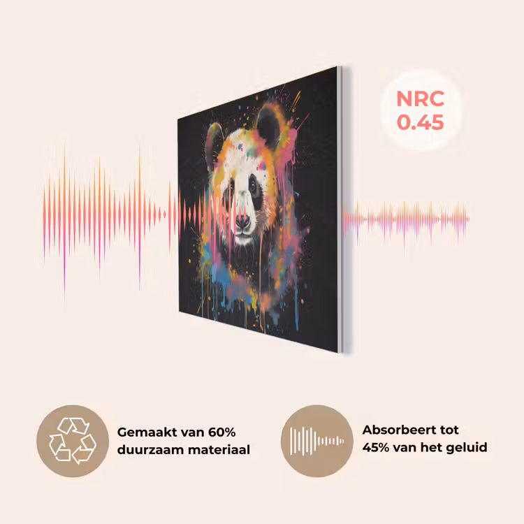 Panda - Graffiti - Dieren - Zwart - Kleuren PET vilt klein -USP_NL