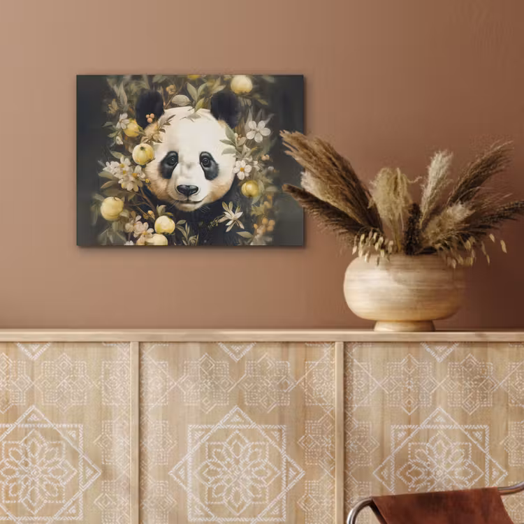 Panda - Pandabeer - Wilde dieren - Natuur - Bloemen PET vilt klein -sfeer4