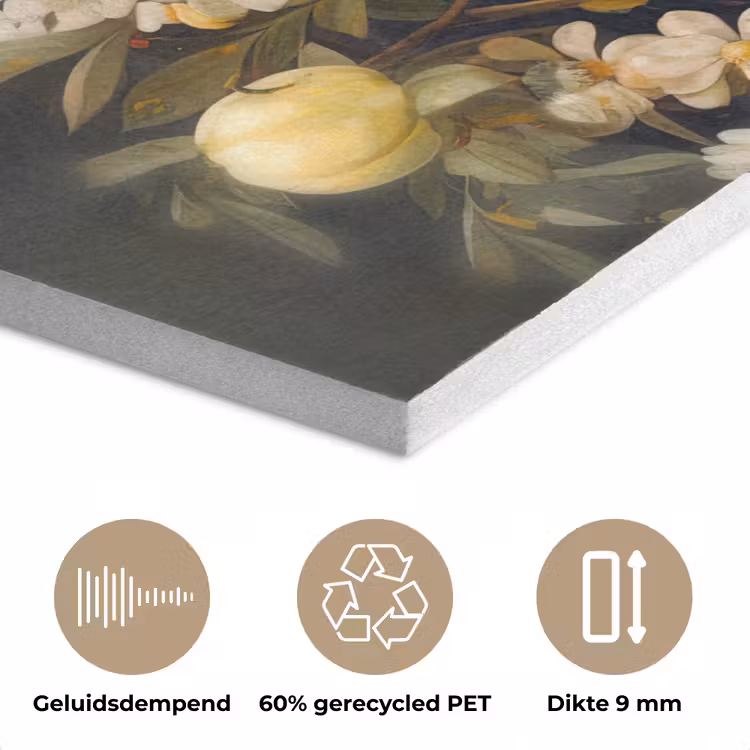 Panda - Pandabeer - Wilde dieren - Natuur - Bloemen PET vilt klein -closeup_NL
