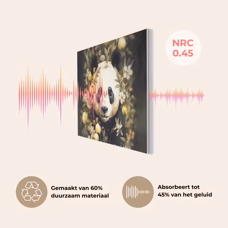 Panda - Pandabeer - Wilde dieren - Natuur - Bloemen PET vilt klein -USP_NL
