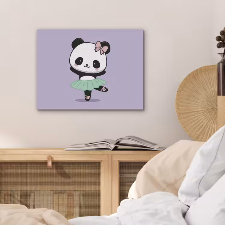 Dansende panda - Paars - Sierlijk - Kawaii PET vilt klein -sfeer3
