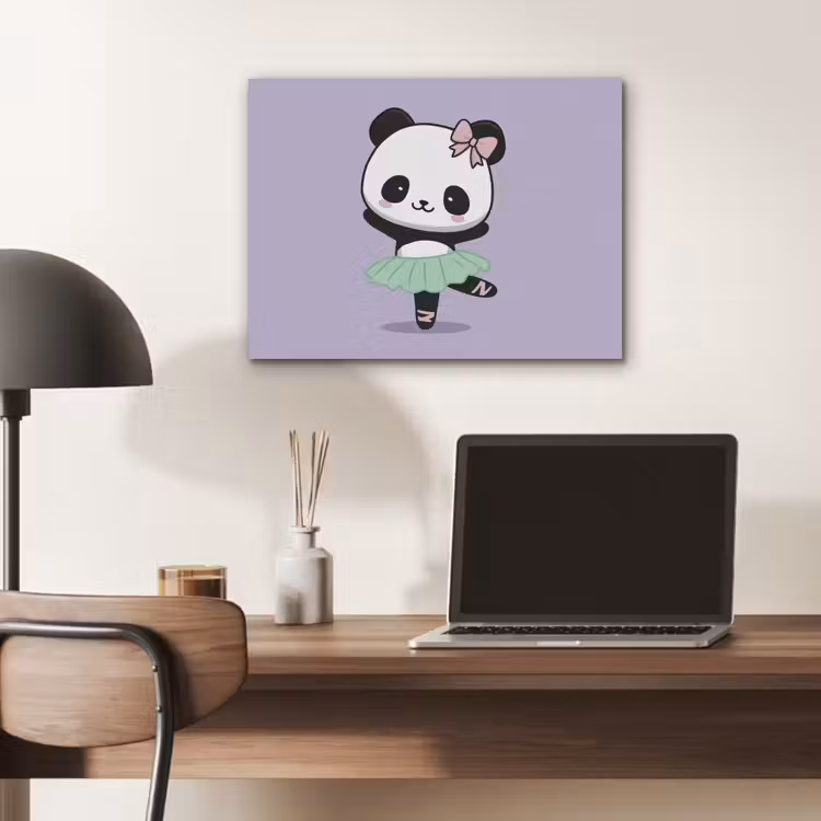 Dansende panda - Paars - Sierlijk - Kawaii PET vilt klein -sfeer5