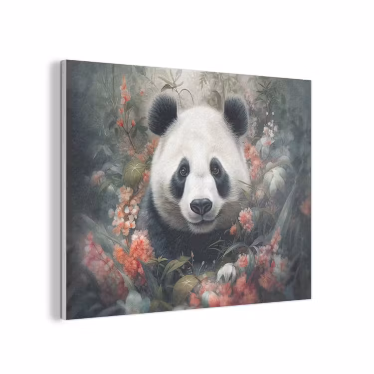 Panda - Wilde dieren - Bloemen - Natuur PET vilt klein -3d