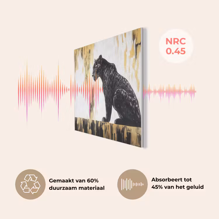 Panter - Zwart - Abstract - Goud PET vilt klein -USP_NL
