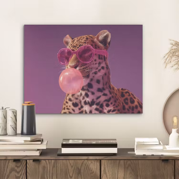 Panter - Zonnebril - Kauwgombel - Roze PET vilt klein -sfeer1